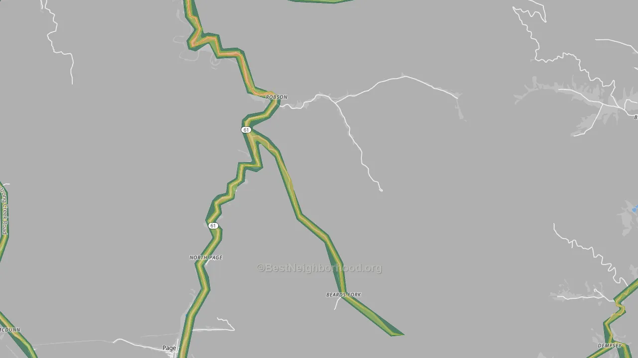 25173, WV Map of Noise Levels in 25173