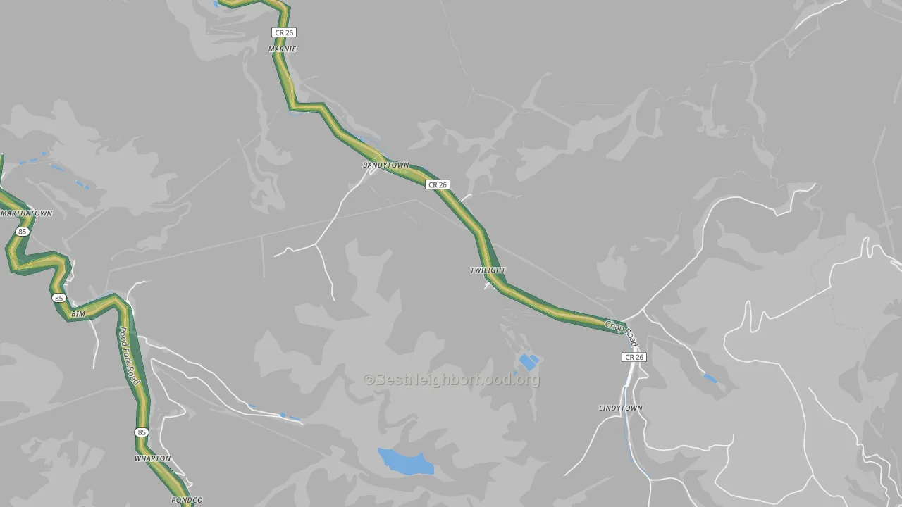 25204, WV Map of Noise Levels in 25204