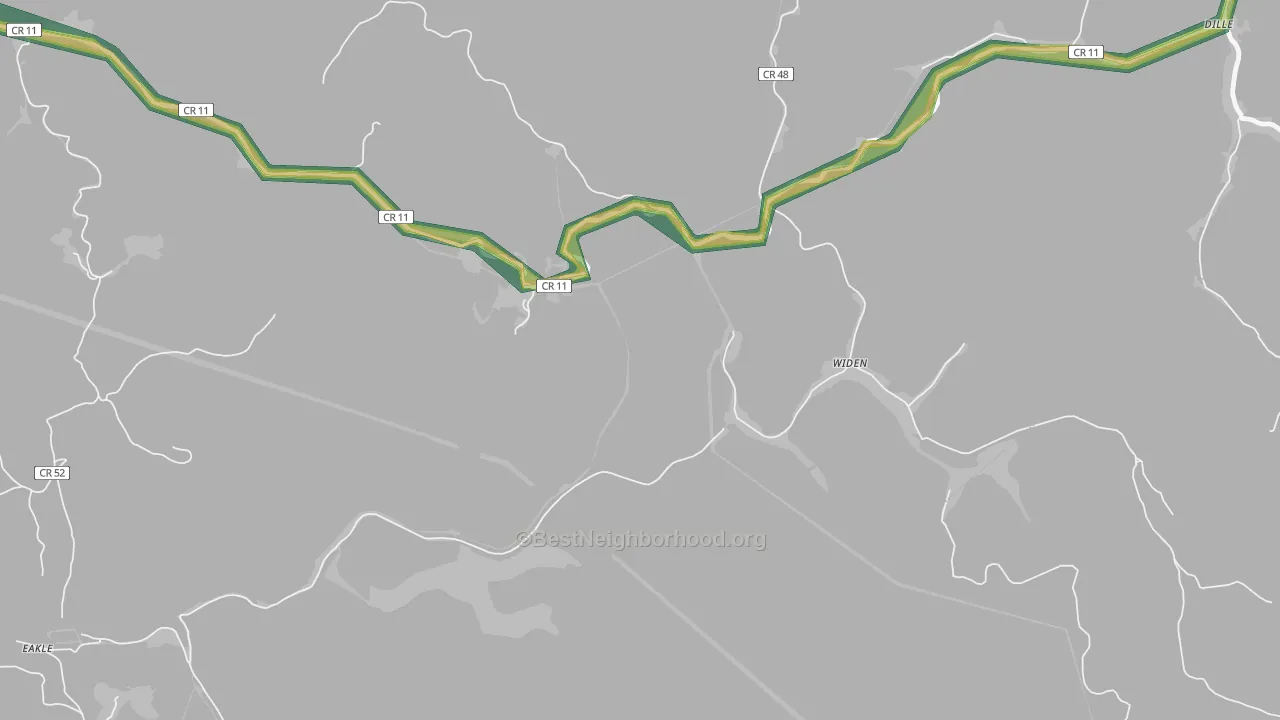 25211, WV Map of Noise Levels in 25211