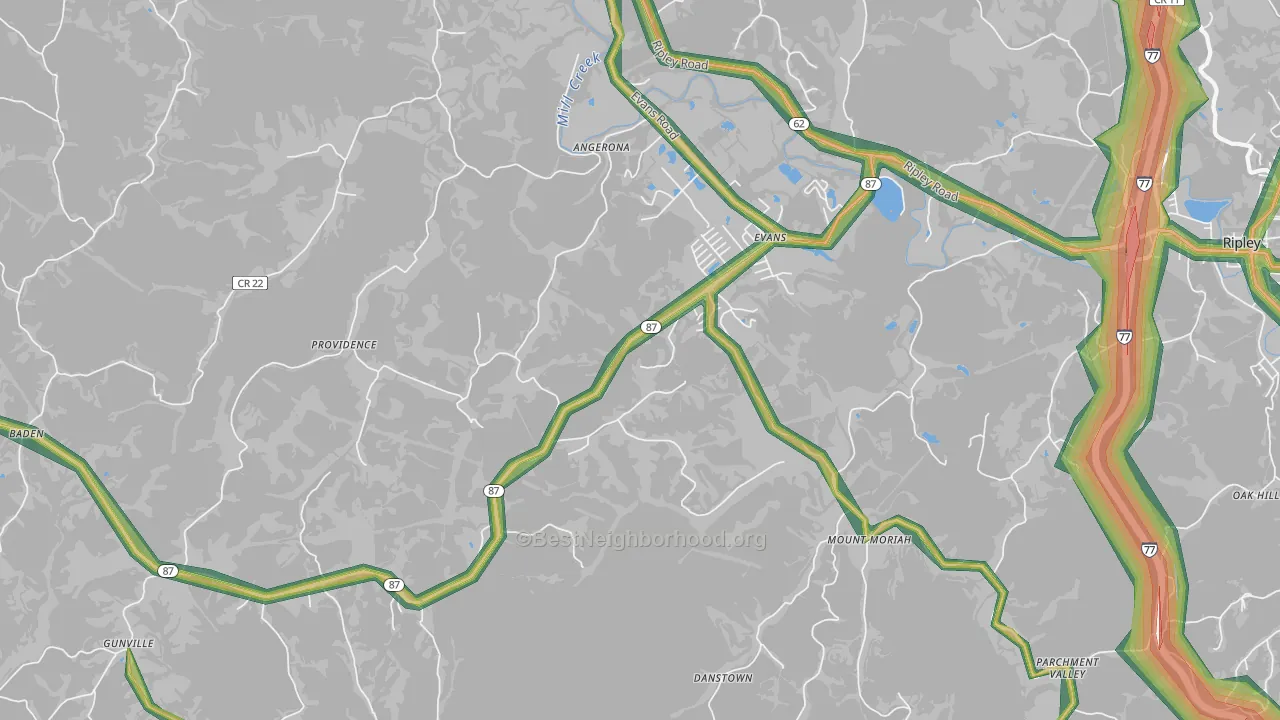 25241, WV Map of Noise Levels in 25241