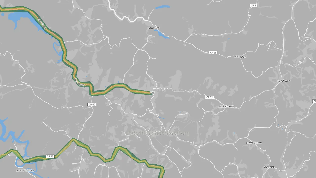 25244, WV Map of Noise Levels in 25244