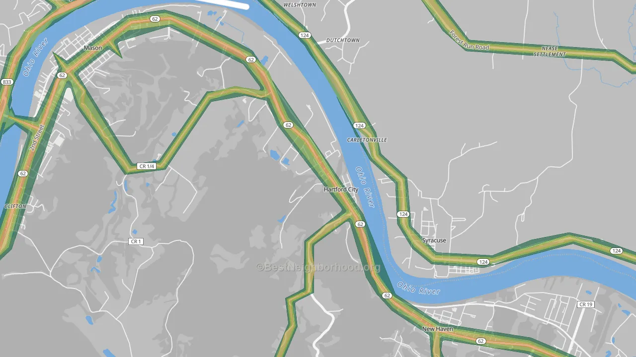 25247, WV Map of Noise Levels in 25247