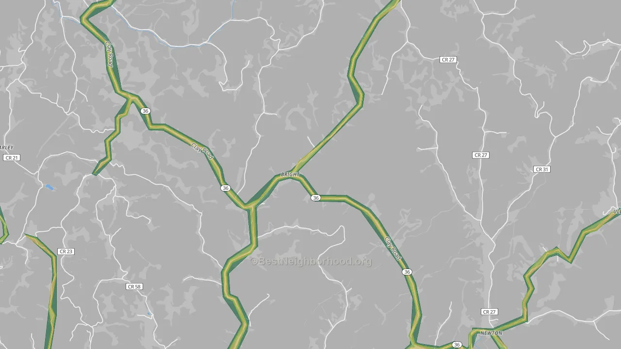 25251, WV Map of Noise Levels in 25251