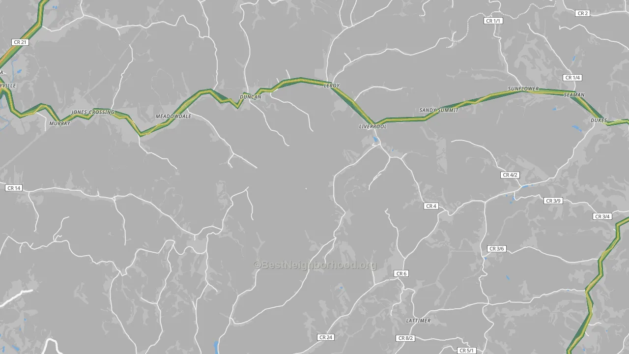 25252, WV Map of Noise Levels in 25252