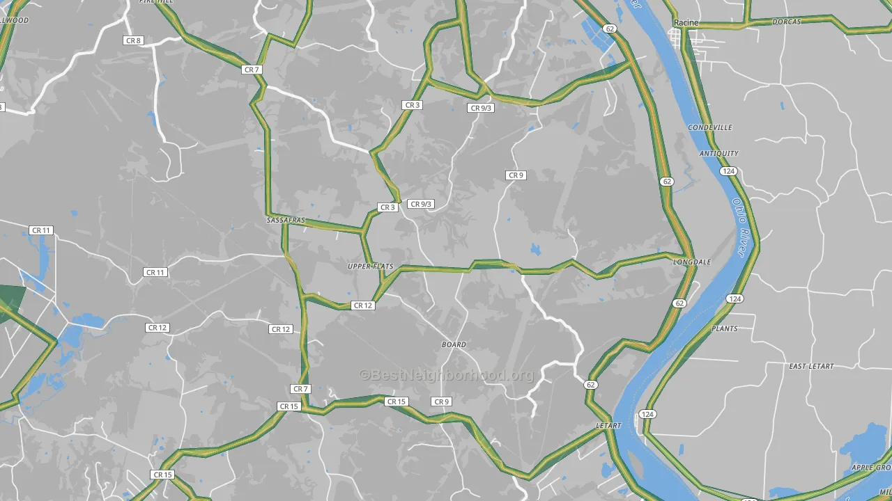 25253, WV Map of Noise Levels in 25253