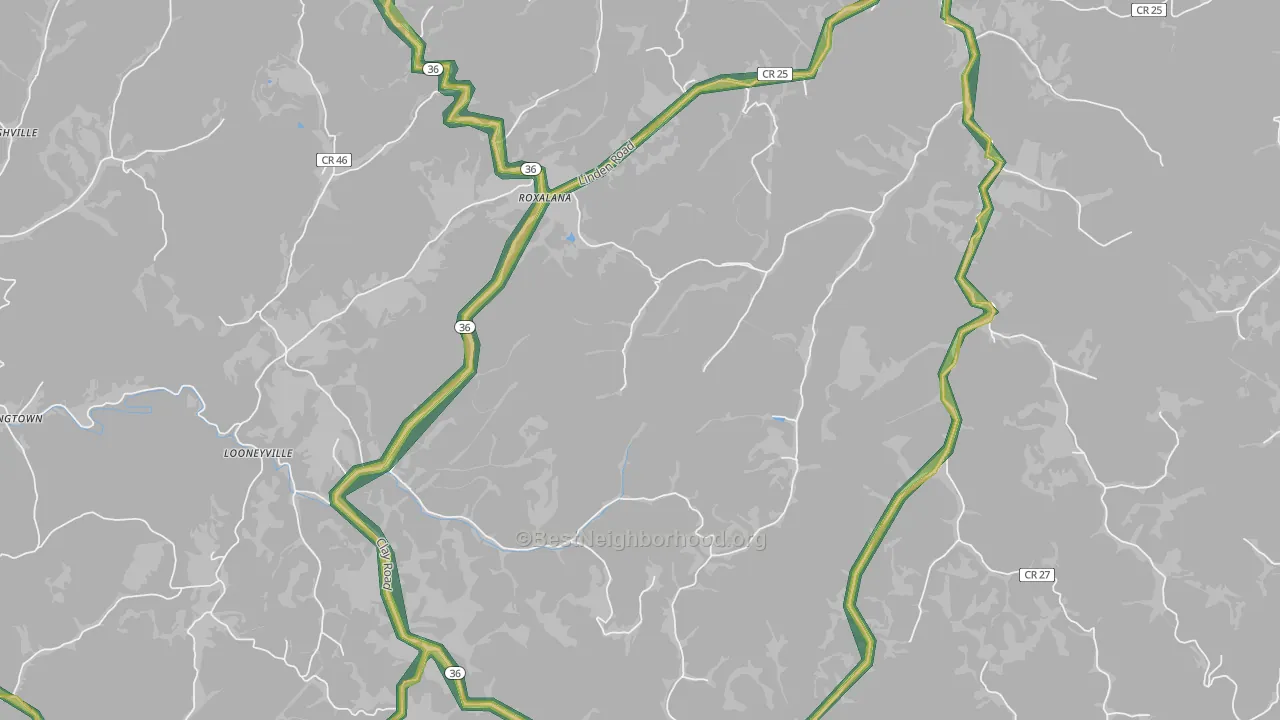 25259, WV Map of Noise Levels in 25259