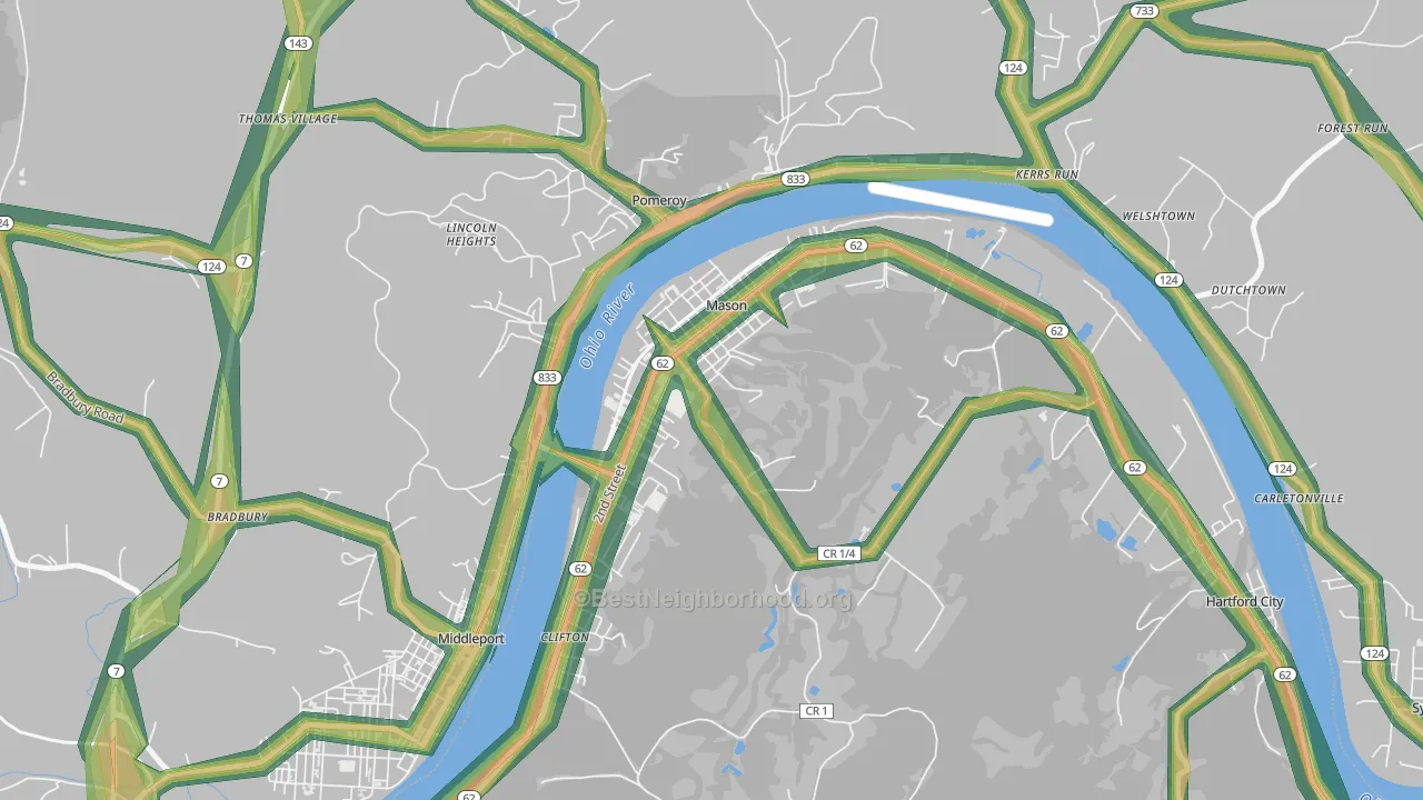 25260, WV Map of Noise Levels in 25260