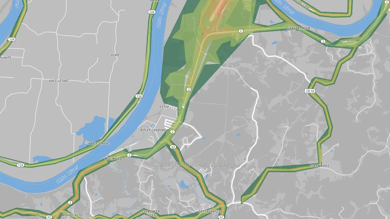 25262, WV Map of Noise Levels in 25262