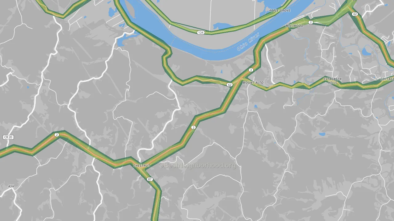 25264, WV Map of Noise Levels in 25264