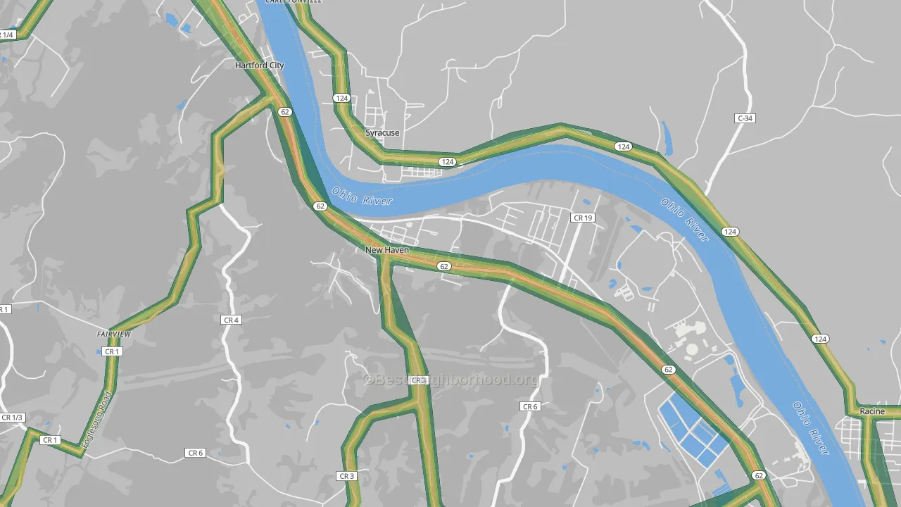 25265, WV Map of Noise Levels in 25265