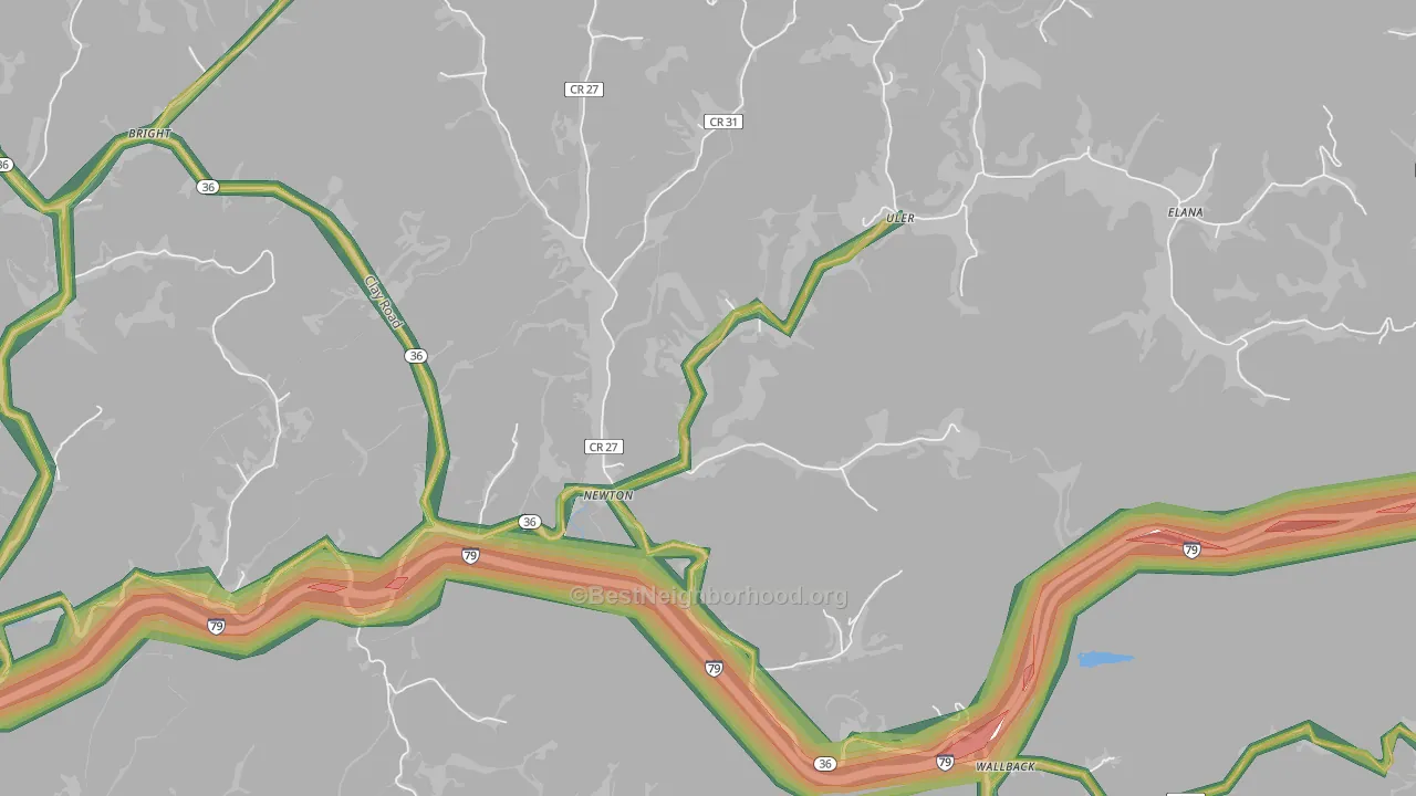25266, WV Map of Noise Levels in 25266