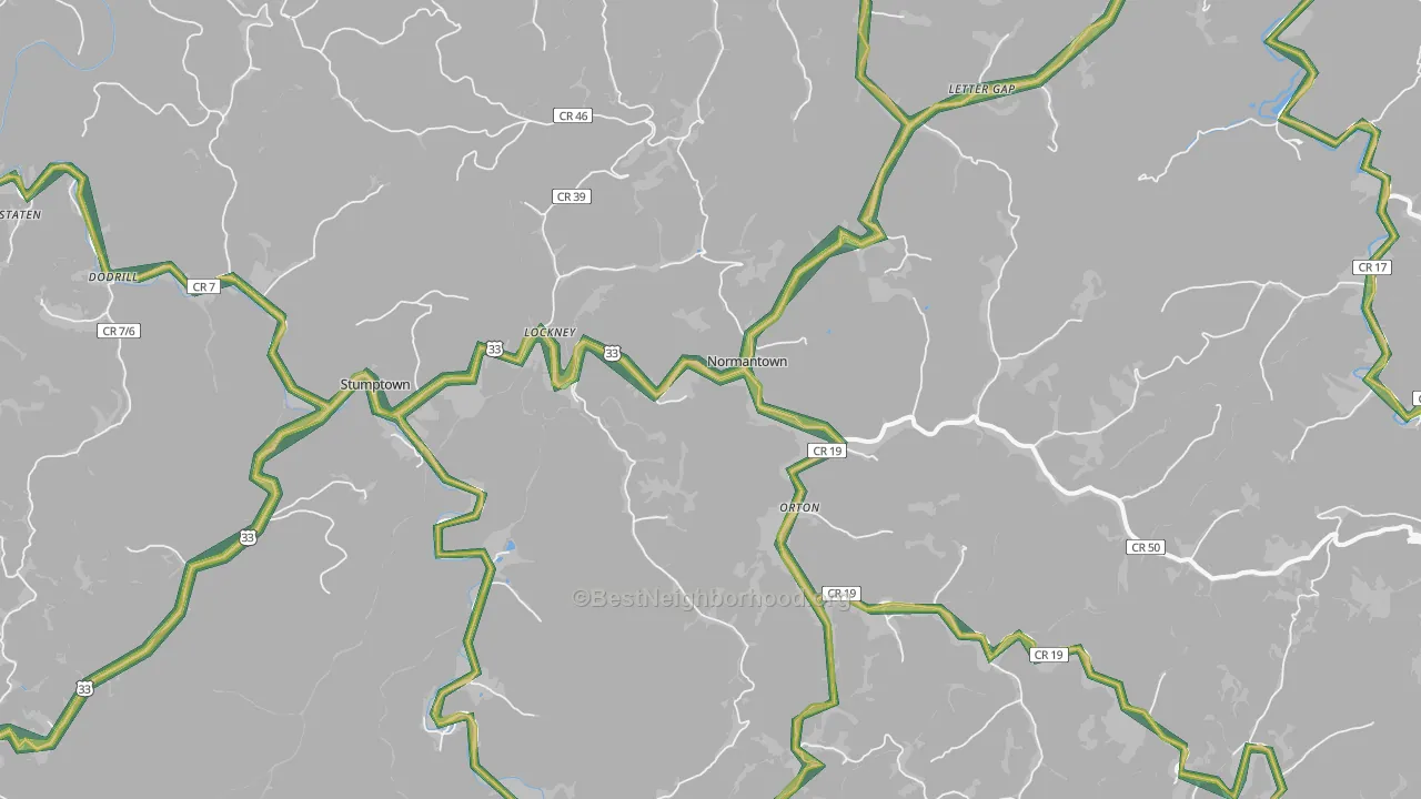 25267, WV Map of Noise Levels in 25267