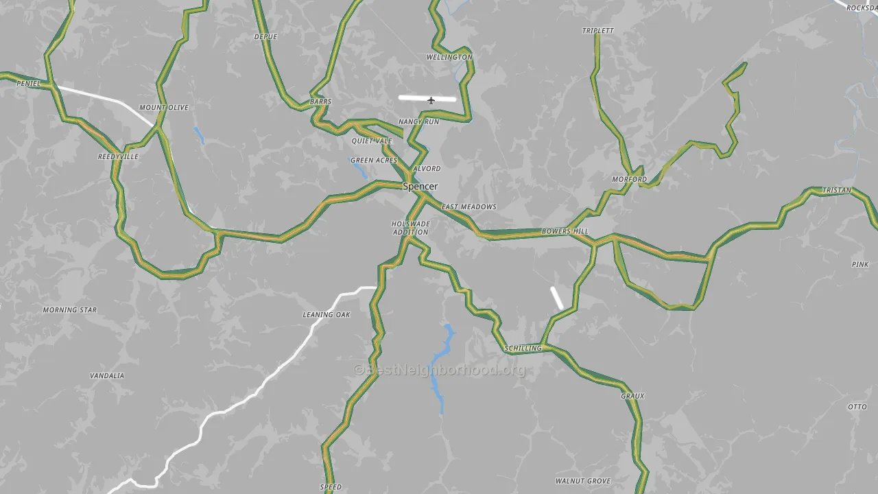 25276, WV Map of Noise Levels in 25276