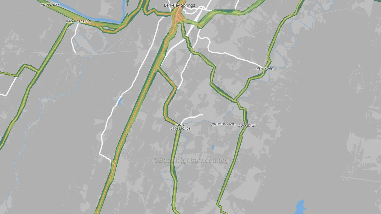 25411, WV Map of Noise Levels in 25411