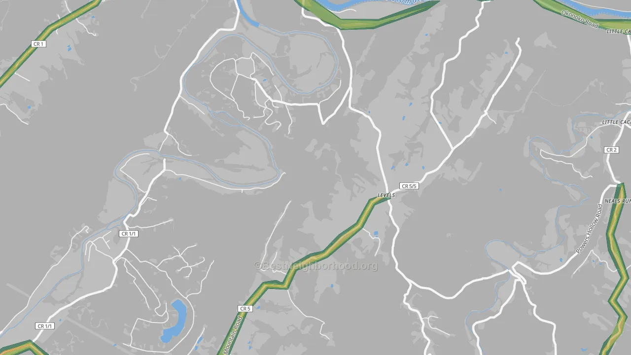 25431, WV Map of Noise Levels in 25431