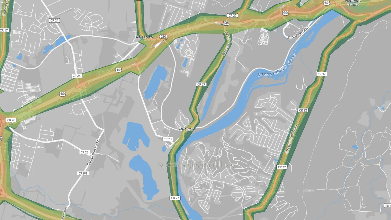 25432, WV Map of Noise Levels in 25432