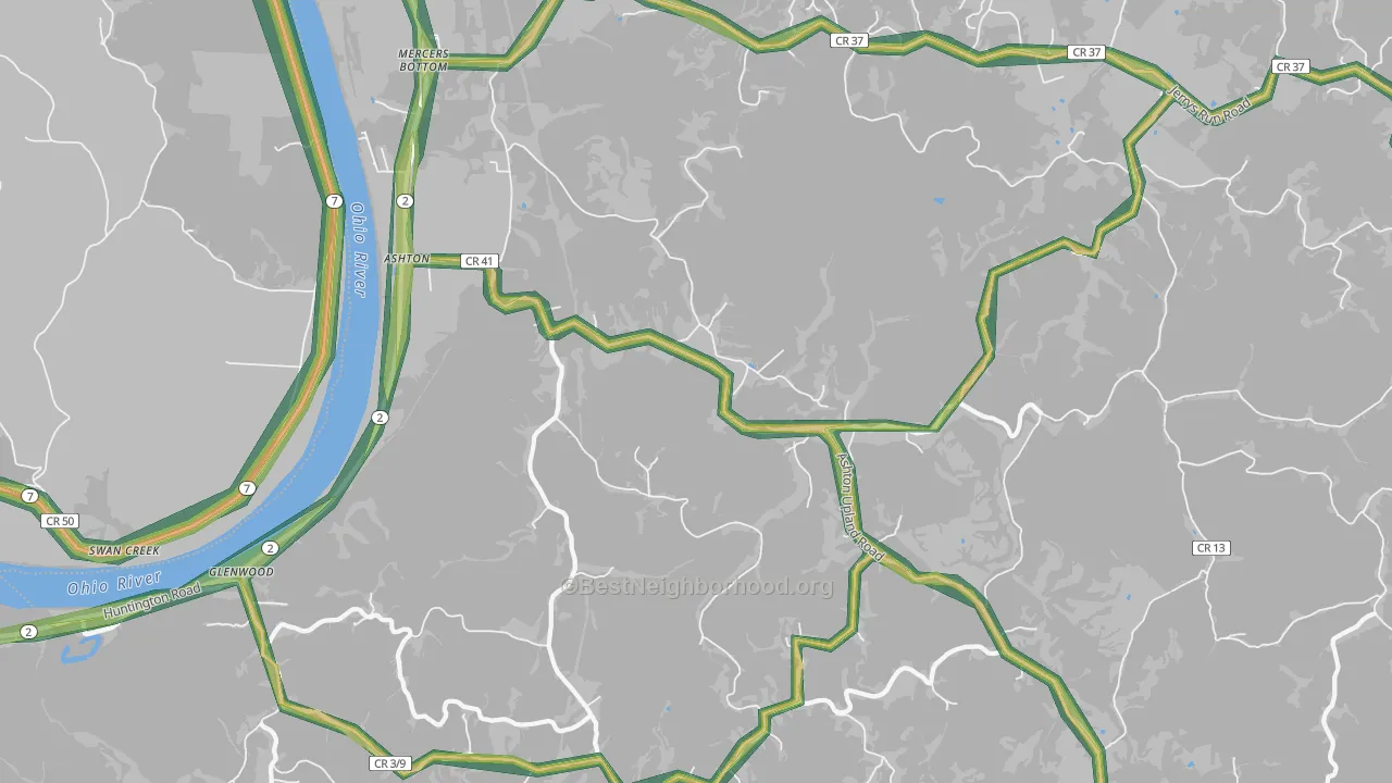 25503, WV Map of Noise Levels in 25503