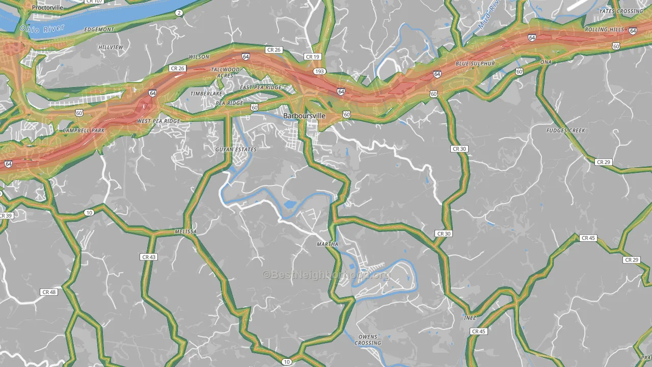 25504, WV Map of Noise Levels in 25504