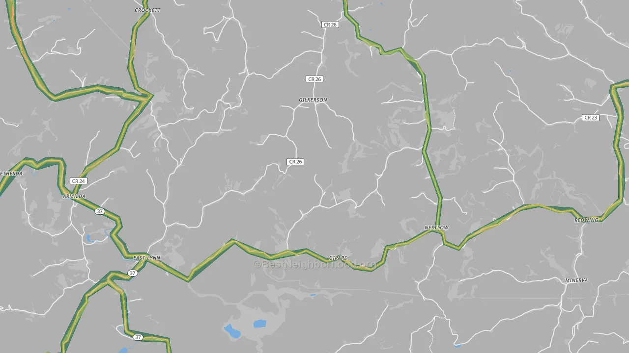 25512, WV Map of Noise Levels in 25512