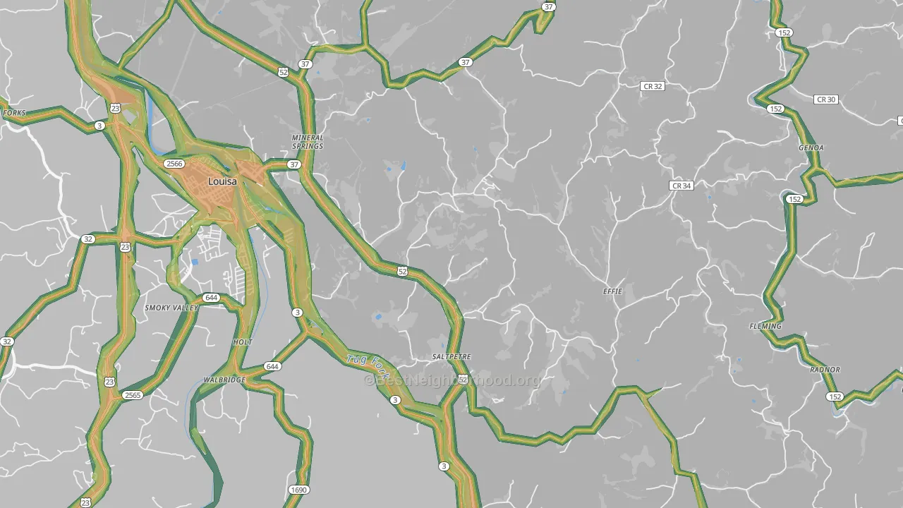 25514, WV Map of Noise Levels in 25514