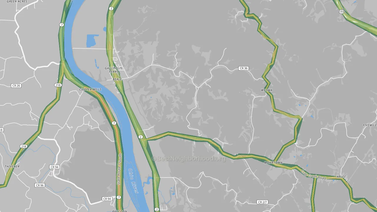 25515, WV Map of Noise Levels in 25515