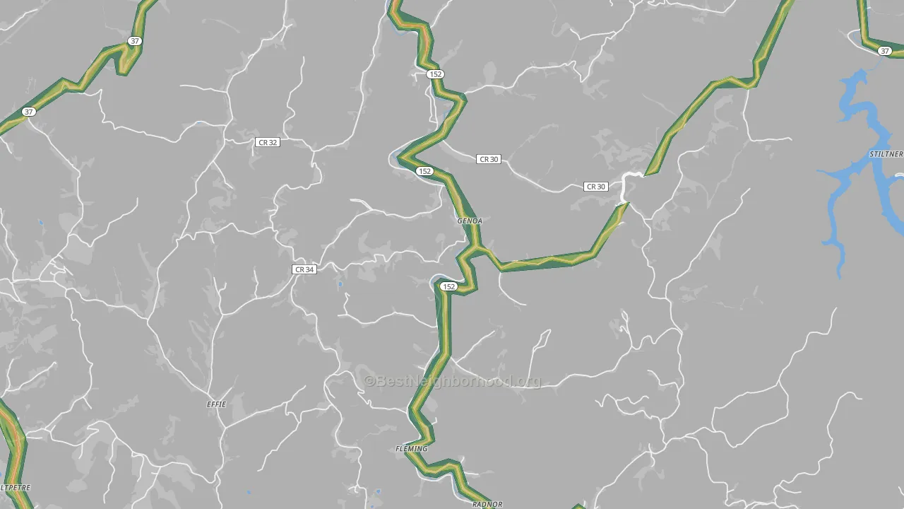 25517, WV Map of Noise Levels in 25517