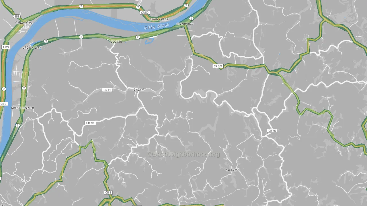 25520, WV Map of Noise Levels in 25520