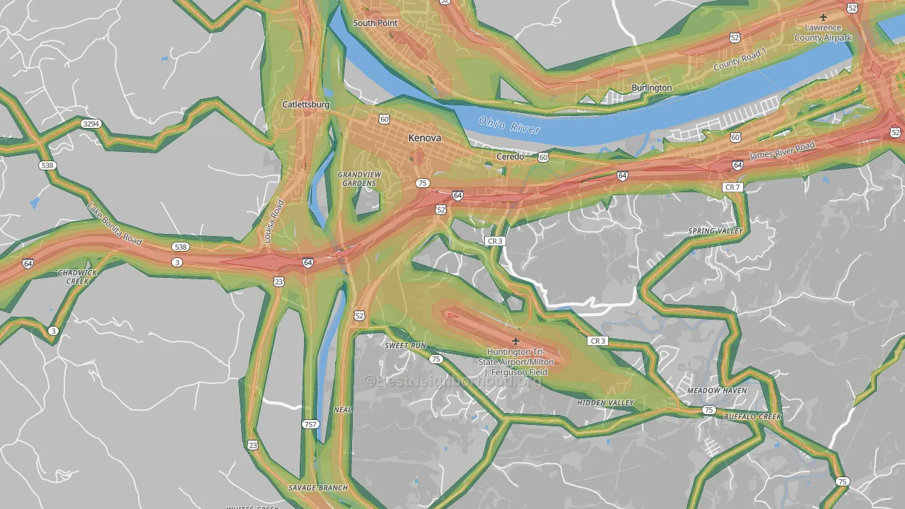 25530, WV Map of Noise Levels in 25530
