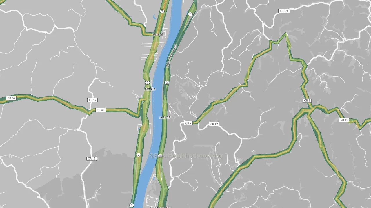 25537, WV Map of Noise Levels in 25537