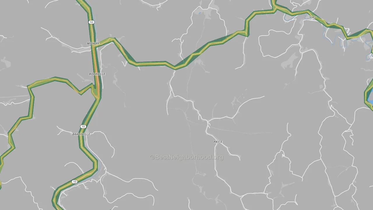 25540, WV Map of Noise Levels in 25540