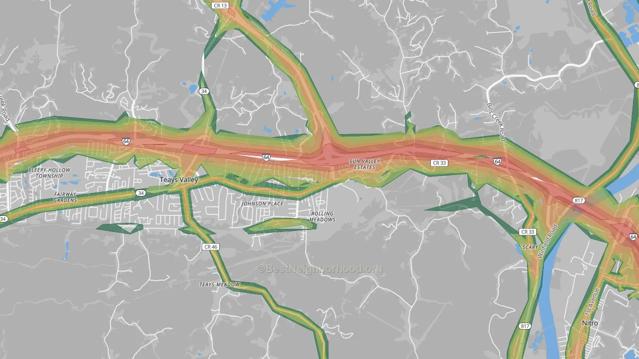 25560, WV Map of Noise Levels in 25560
