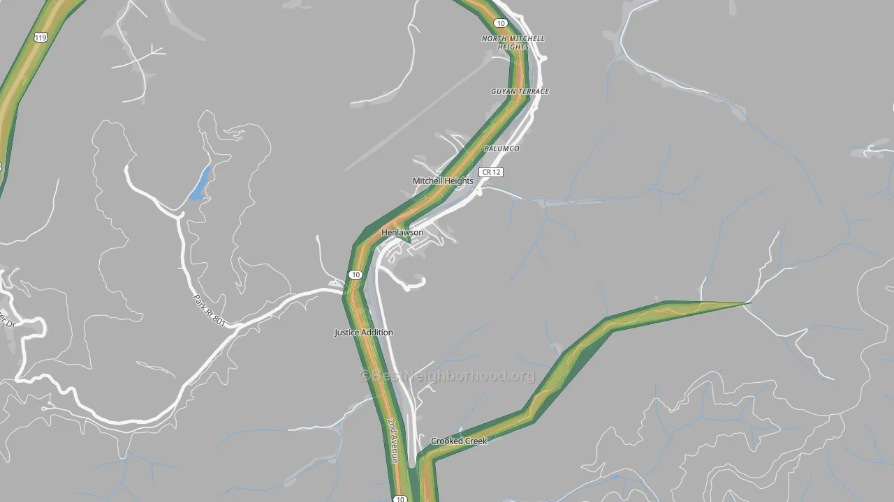 25624, WV Map of Noise Levels in 25624