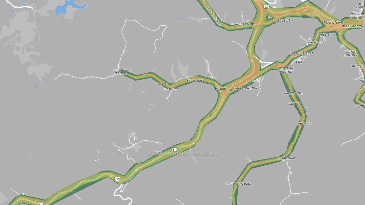 25625, WV Map of Noise Levels in 25625