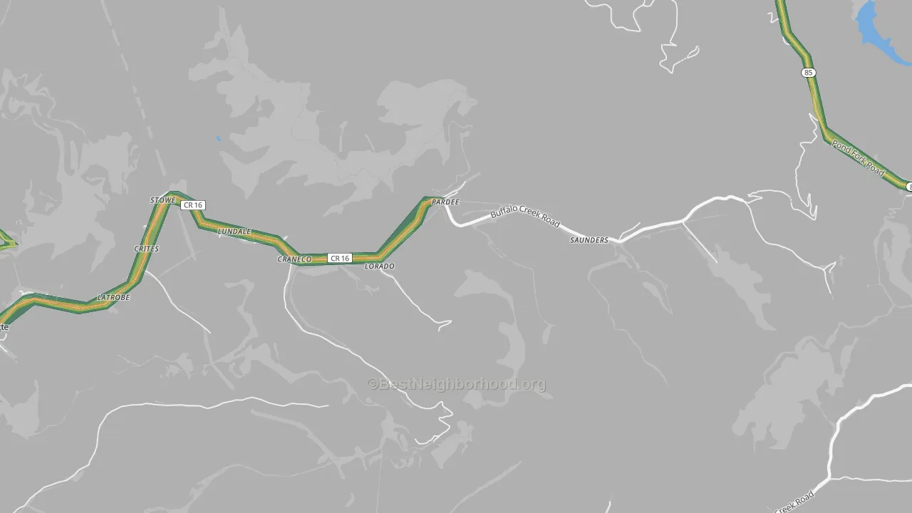 25630, WV Map of Noise Levels in 25630