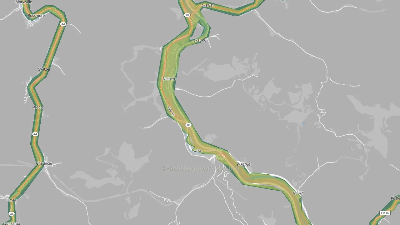 25632, WV Map of Noise Levels in 25632