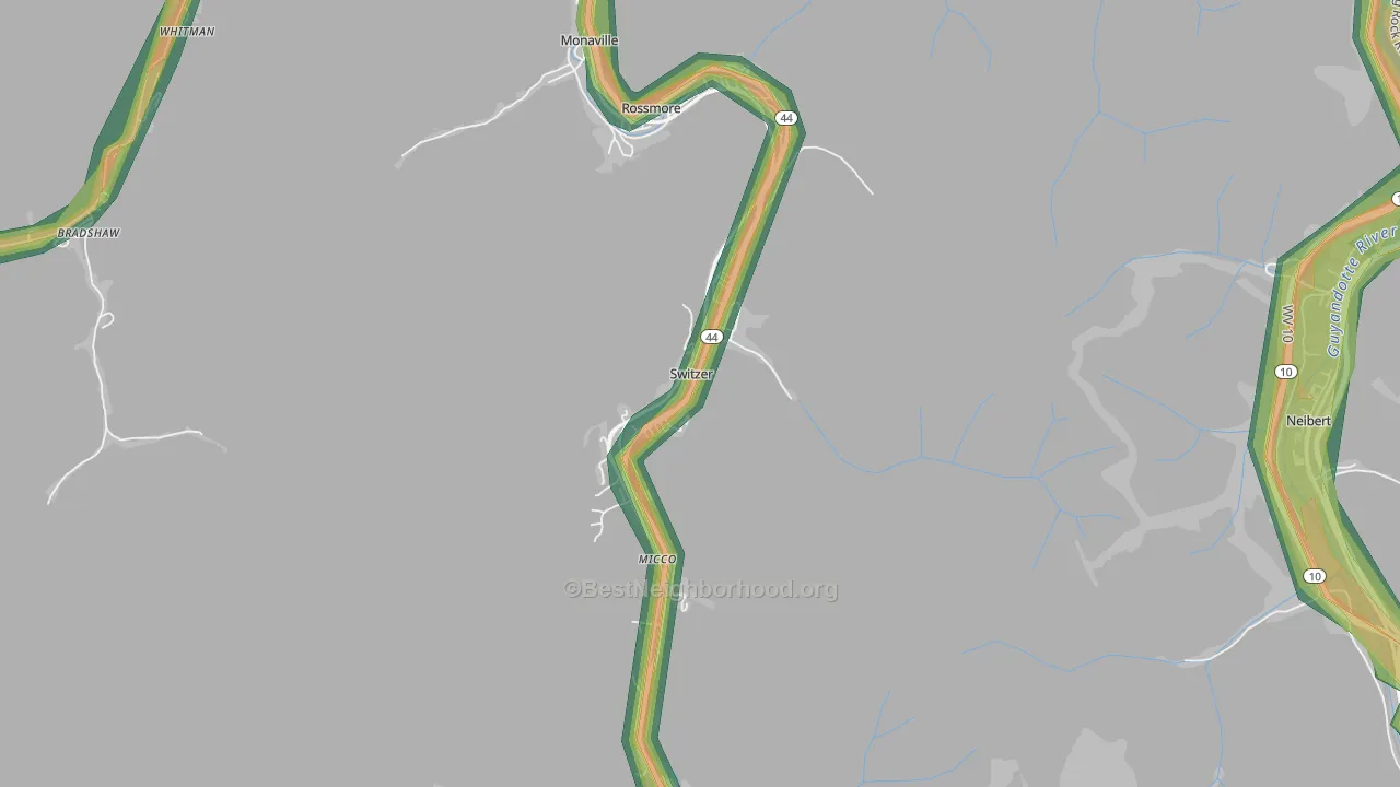 25647, WV Map of Noise Levels in 25647