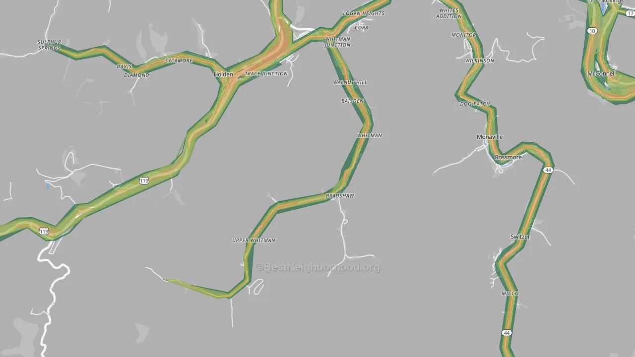25652, WV Map of Noise Levels in 25652