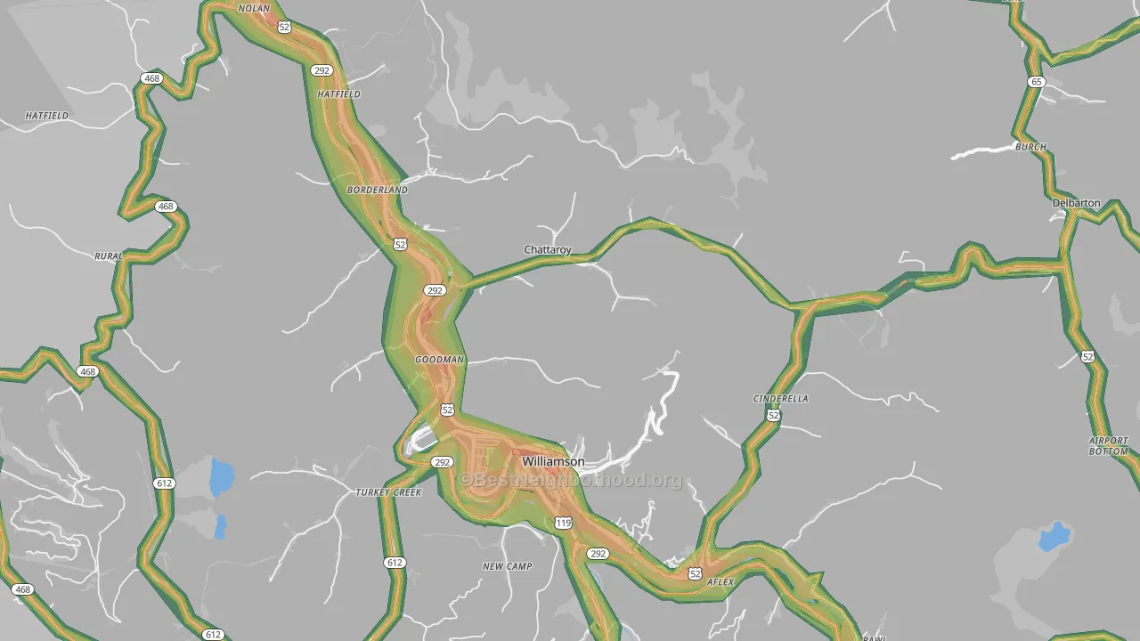 25661, WV Map of Noise Levels in 25661