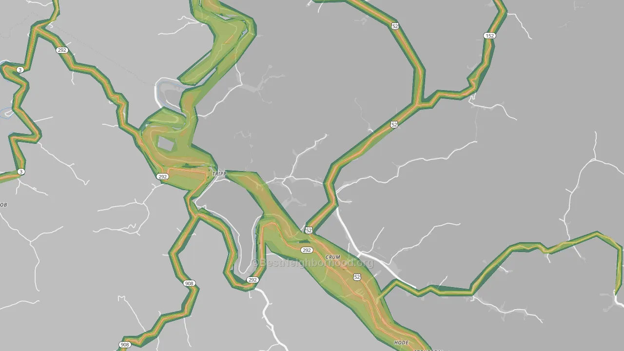 25669, WV Map of Noise Levels in 25669