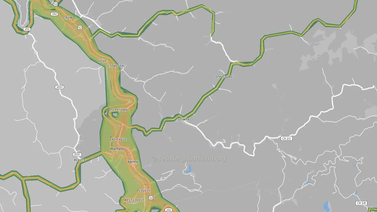 25674, WV Map of Noise Levels in 25674