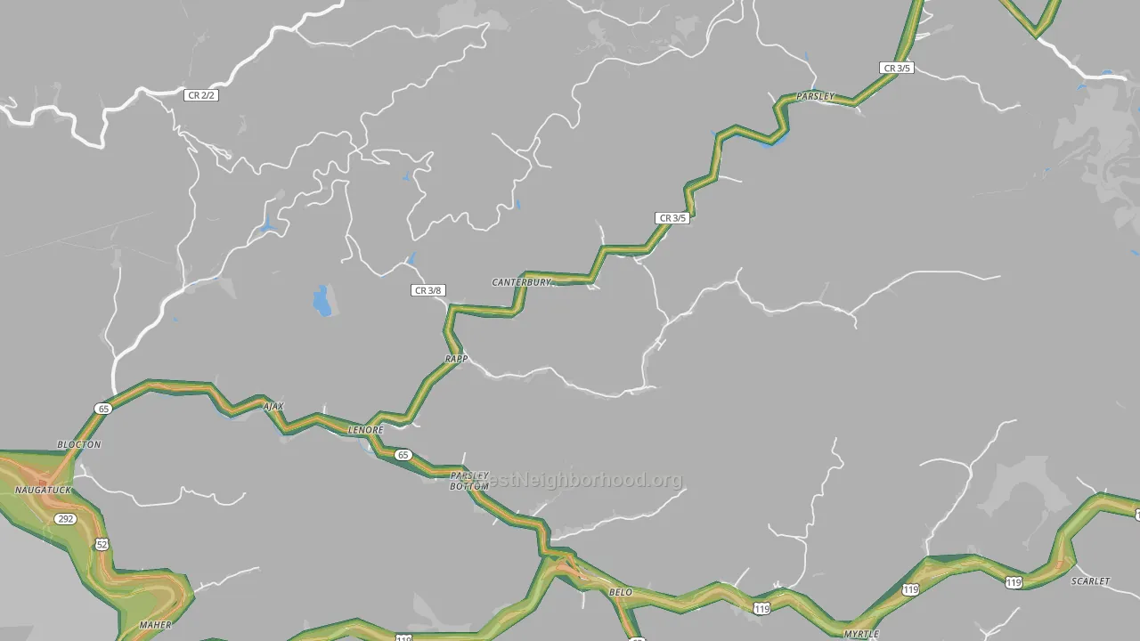 25676, WV Map of Noise Levels in 25676