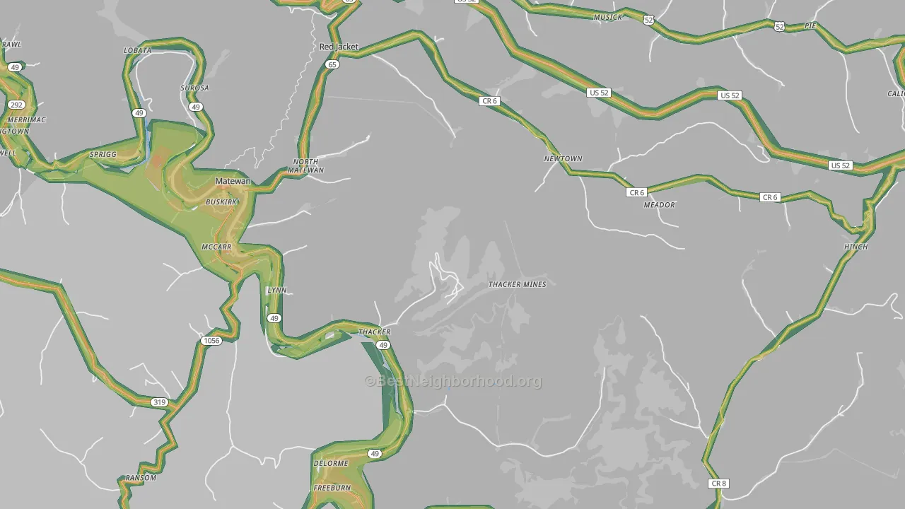 25678, WV Map of Noise Levels in 25678