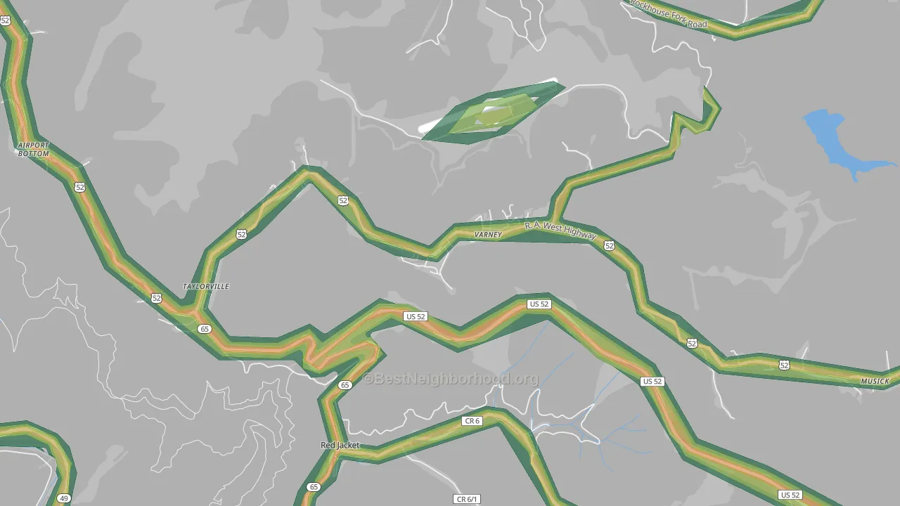 25696, WV Map of Noise Levels in 25696