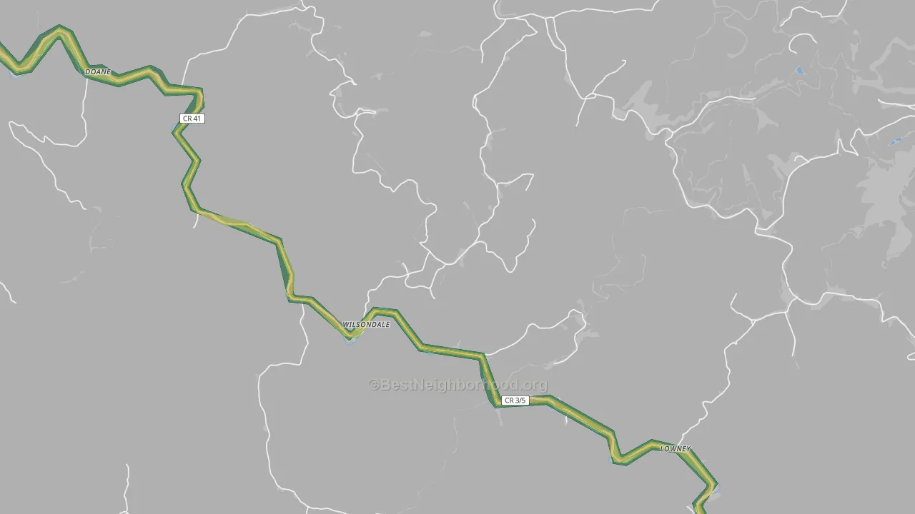 25699, WV Map of Noise Levels in 25699