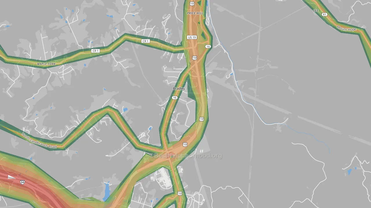 25818, WV Map of Noise Levels in 25818