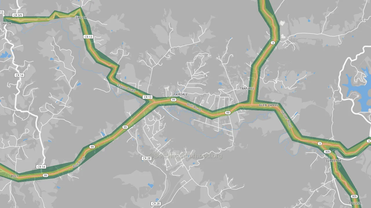 25839, WV Map of Noise Levels in 25839
