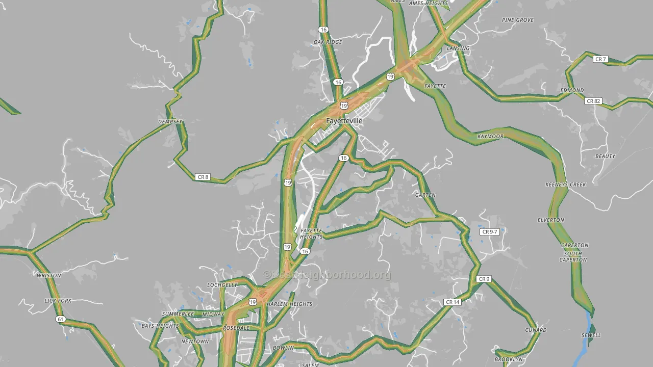 25840, WV Map of Noise Levels in 25840