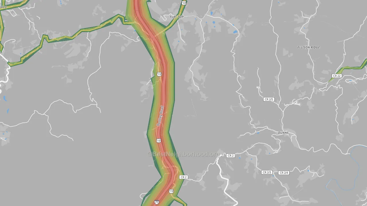 25841, WV Map of Noise Levels in 25841