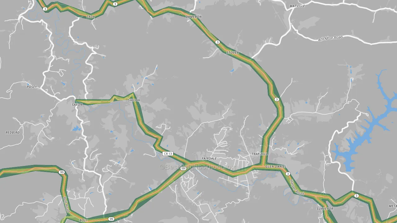 25844, WV Map of Noise Levels in 25844