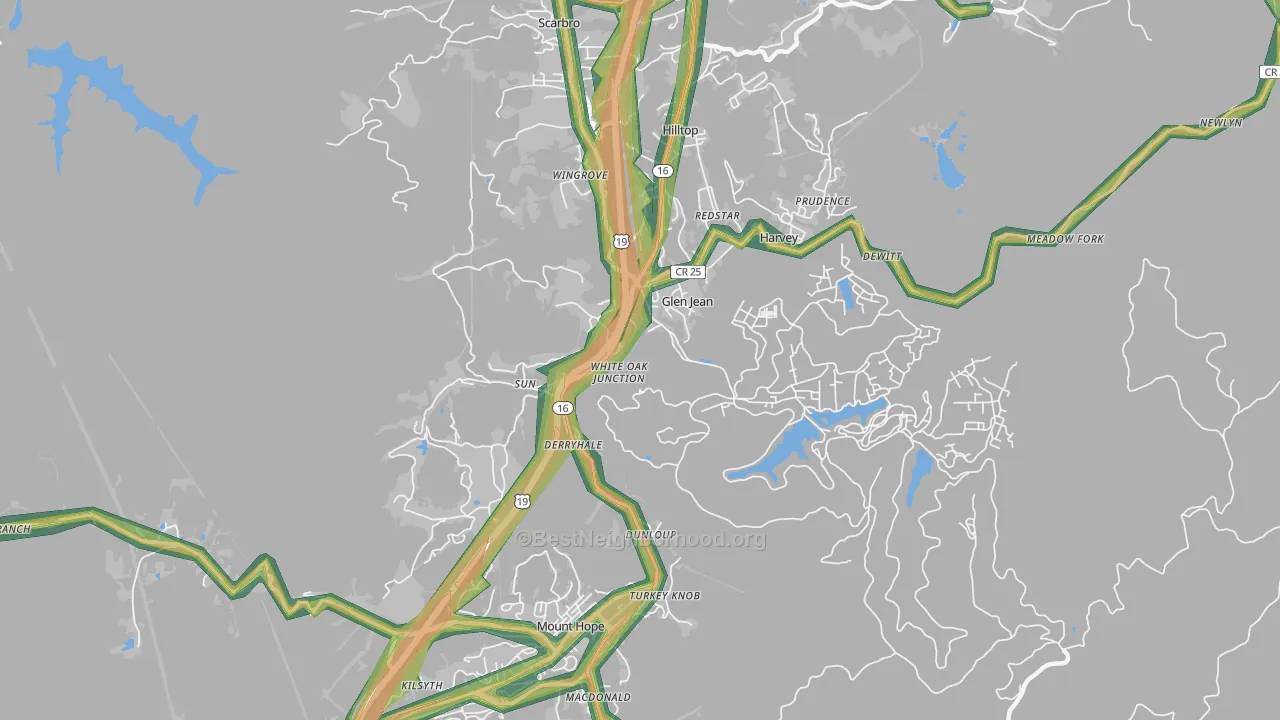 25846, WV Map of Noise Levels in 25846